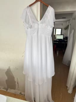 Customized Bohemian Hippie Style Wedding Dresses Beach A-line Backless Chiffon Bridal Dress Maternity Pregnant Bridal Gowns