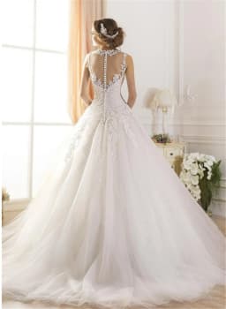 2019 lace White Ivory A-Line Wedding Dresses for bride Dress gown Vintage plus size Customer made size Backless vestido De Noiva