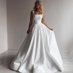 Customized A-Line Wedding Dresses Satin Sleeveless Dress Boho Beach Square Collar Evening Prom Gowns Custom Size