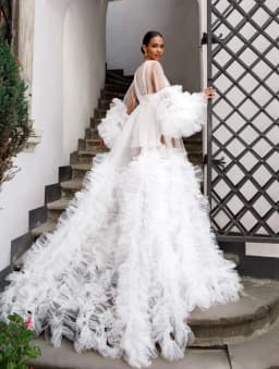 Sexy Wedding Robe Maxi Bride Bathrobe Customized Including Bodysuit Lingerie Women Gowns Tulle Robe Dress For Babyshower