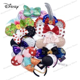 Disney Minnie Mickey Ears Headband Holiday Party Sequins Headdress Bows EARS COSTUME Headband Cosplay Plush Adult/Kids Gift