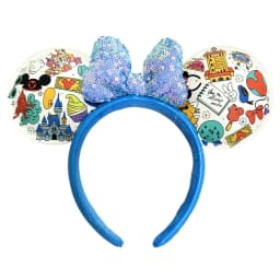 Disney Minnie Mickey Ears Headband Holiday Party Sequins Headdress Bows EARS COSTUME Headband Cosplay Plush Adult/Kids Gift