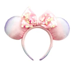 Disney Minnie Mickey Ears Headband Holiday Party Sequins Headdress Bows EARS COSTUME Headband Cosplay Plush Adult/Kids Gift