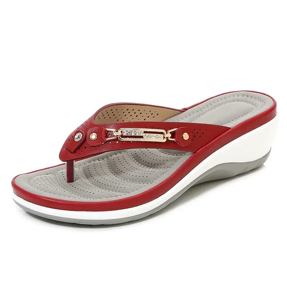 Sandals for Women Flip Flops Metal Button Slides Slipper Beach Dance Non-slip Casual Wedge Shoes Female Summer Slippers Sandals