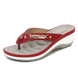 Sandals for Women Flip Flops Metal Button Slides Slipper Beach Dance Non-slip Casual Wedge Shoes Female Summer Slippers Sandals