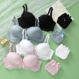 Girls Bra Set Women's Lace Seamless Wireless Push Up Comfortable Breathable Sports Underwear Suit 4 Colors Soft Cute Bra Pants
