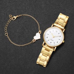 2/4PCS Fashion Arabic Dial Women Watches Simple Quaretz Wristwatch with Bracelets Set Reloj Mujer(Without Box)