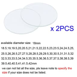 2PCS Flat Thickness 1.5mm Round Watch Glass Crystal 18mm-42mm Smart Watch Replacement Lens Glass Mirror Watch Repair Tools
