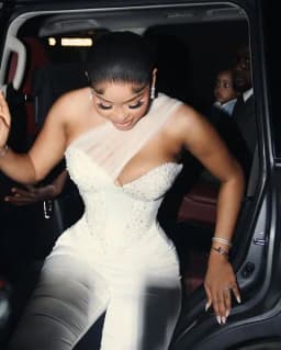 One-shoulder Prom Jumpsuit Dresses Beaded Crystal Lace-up Corset  African Aso Ebi Evening Dress Pant Suit customsized abiye