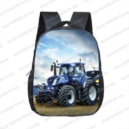 12 Inch Farm Tractor Print Children School Bags Boys Girls Kindergarten Backpack Baby Toddler Bags Kids Book Bag Gift