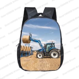 12 Inch Farm Tractor Print Children School Bags Boys Girls Kindergarten Backpack Baby Toddler Bags Kids Book Bag Gift