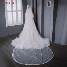 TOPQUEEN V129 Wedding Veil Short Leaf Vine Applique Edge Plain Bridal Veils One Laye Elegant Rochii Wedding Accessories Border