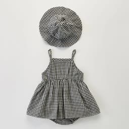 Newborn Baby Girls Jumpsuit+Hat Sleeveless Cotton Plaid Toddler Baby Girl Dress Romper Baby Girls Clothes For Summer