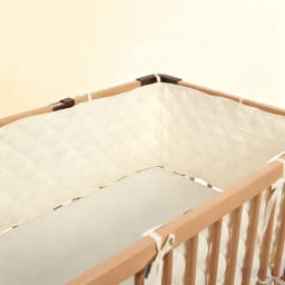 Bumpers In The Crib Crepe Plaid One-Piece Cradle Cushion Baby Bed Bar Protection Beige Cotton Soft Sleeping Baby Bed Bumper