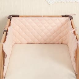 Bumpers In The Crib Crepe Plaid One-Piece Cradle Cushion Baby Bed Bar Protection Beige Cotton Soft Sleeping Baby Bed Bumper