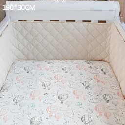 Bumpers In The Crib Crepe Plaid One-Piece Cradle Cushion Baby Bed Bar Protection Beige Cotton Soft Sleeping Baby Bed Bumper