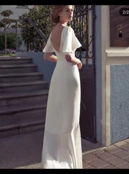 Simple Satin Wedding Dress V Neck Short Sleeve Backless Mermaid Bridal Gowns Front Split Floor Length Minimalist Robe De Noiva