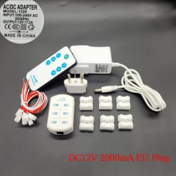 ON/OFF 3V/5V/12V AC/DC Wireless Remote Control Switch&Adapter/Power Supply with 6 Ports Output/Railway Layout/ Road Layout