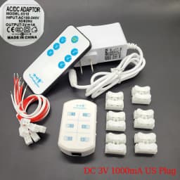 ON/OFF 3V/5V/12V AC/DC Wireless Remote Control Switch&Adapter/Power Supply with 6 Ports Output/Railway Layout/ Road Layout
