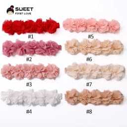 Pink Baby Flower Headband Pink Chiffon Hair Bands Handmade DIY Headwear Hair Accessories for Kids Children Newborn Toddler