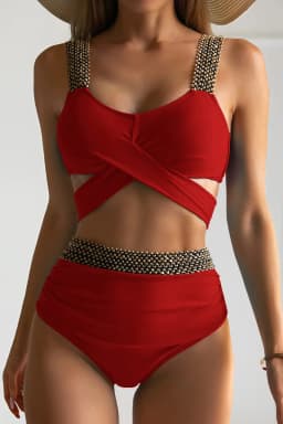 Strappy High Waist Bikinis 2026 Women Black Swimwear Solid Bandage Swimsuit Female Beachwear Bathers Bathing Swimming Swim Suit
