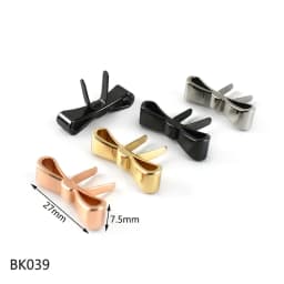 Deepeel 5/10Pcs Metal Bow-knot Buckles Shoes Handbag Leather Crafts Decor Label Buckle for DIY Hardware Sewing Accessories