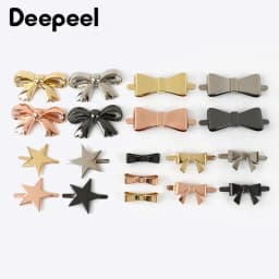 Deepeel 5/10Pcs Metal Bow-knot Buckles Shoes Handbag Leather Crafts Decor Label Buckle for DIY Hardware Sewing Accessories
