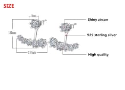 925 Silver Needle Fashion Shiny CZ Zircon Ladies Stud Earrings Jewelry Women Female Birthday Gift Wholesale Anti Allergy