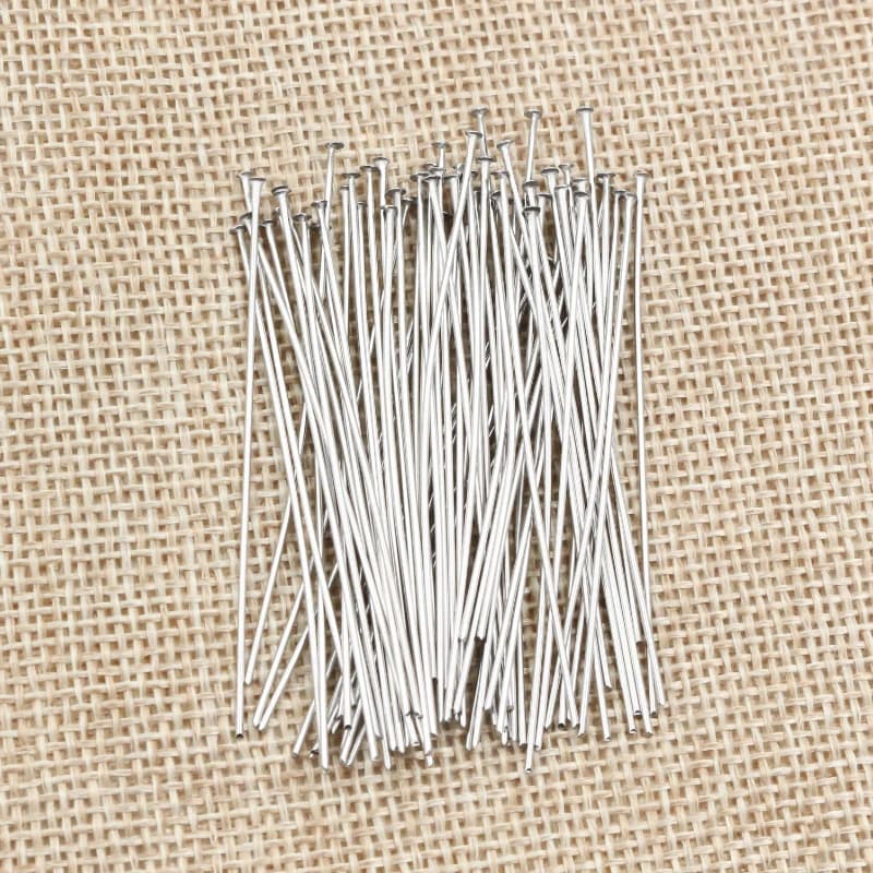 100pcs/Lot No Fade 20 30 35 40 70 mm Stainless Steel Flat Head Pin Findings Headpins For Jewelry Making DIY Supplies Accessories