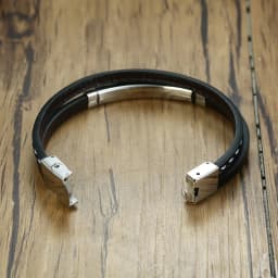 Vnox Unique Sew Lines Genuine Leather Bracelets for Men Women Stainless Steel Bar Layered Bangle Causal Pulseira