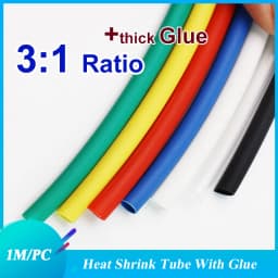 1M1.6/2.4/3.2/4.8/6.4/7.9/9.5/12.7/15mm Dual Wall Heat Shrink Tube 3:1 Ratio Adhesive Lined with Glue Tubing Wrap Wire Cable Kit
