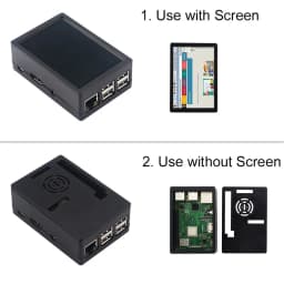 Raspberry Pi 3B Plus Case Plastic ABS Case Shell Box Optional Cooling Fan for Raspberry Pi 3B+/3B Use with 3.5 Inch Screen
