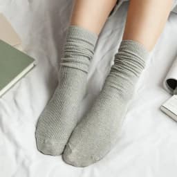 CHAOZHU  Japanese Korean High School Girls High Socks Loose Solid Colors Double Needles Knitting Cotton Long Socks For Women