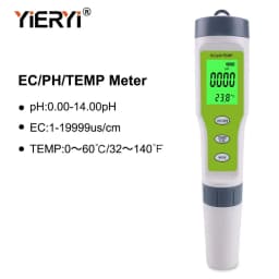 Yieryi New TDS PH Meter PH/TDS/EC/Temperature Digital Water Quality Monitor Tester for Pools, Drinking Water, Aquariums