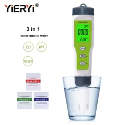 Yieryi New TDS PH Meter PH/TDS/EC/Temperature Digital Water Quality Monitor Tester for Pools, Drinking Water, Aquariums