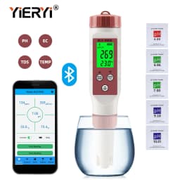Yieryi New TDS PH Meter PH/TDS/EC/Temperature Digital Water Quality Monitor Tester for Pools, Drinking Water, Aquariums