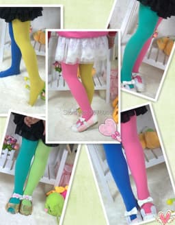 Girls Candy Color Tights for Baby Kids Cute Velvet Pantyhose Contrast Combination Color Girl Spring/Autumn Warm Dance Stockings