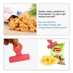 8Pcs/lot Multifunction Bag Chip Clips, Fresh Food Clips, Photo File Clamps, Assorted Colors Air Tight Seal Grip for Kitchen Seal