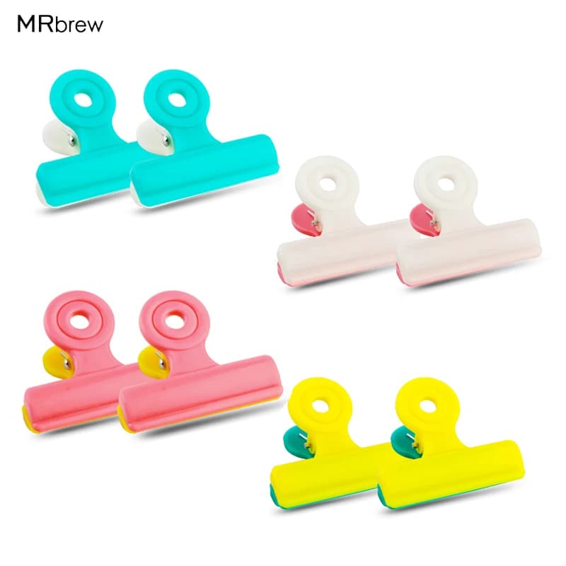 8Pcs/lot Multifunction Bag Chip Clips, Fresh Food Clips, Photo File Clamps, Assorted Colors Air Tight Seal Grip for Kitchen Seal