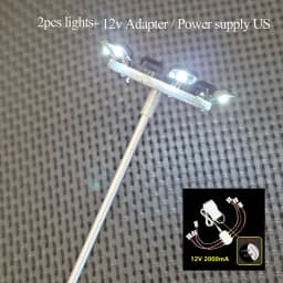 Ho Scale Model Lamp Tower Lighting 12v Model Lights Layout Lamppost Train Playground Stadium Overhead Light Warm/cold White