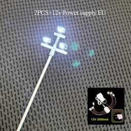 Ho Scale Model Lamp Tower Lighting 12v Model Lights Layout Lamppost Train Playground Stadium Overhead Light Warm/cold White