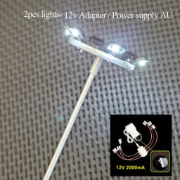 Ho Scale Model Lamp Tower Lighting 12v Model Lights Layout Lamppost Train Playground Stadium Overhead Light Warm/cold White