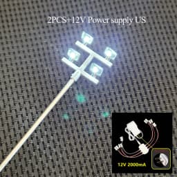 Ho Scale Model Lamp Tower Lighting 12v Model Lights Layout Lamppost Train Playground Stadium Overhead Light Warm/cold White