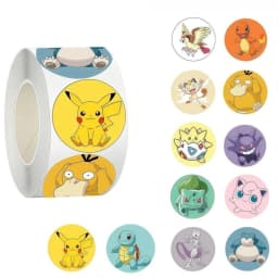 500PCS/Roll Cute Pokemon Pikachu Cartoon Anime Sealing Stickers Decoration DIY PVC Laptop Decals Graffiti Stiker Reward Gift Toy
