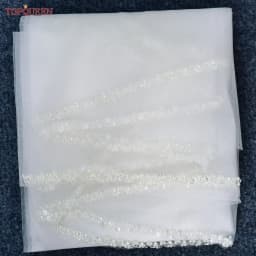 TOPQUEEN V134 Delicate Wedding Veils For Bride Pearls Wedding Veil With Crystals Edge Bridal Veils Wedding Crystal Beaded