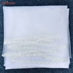 TOPQUEEN V134 Delicate Wedding Veils For Bride Pearls Wedding Veil With Crystals Edge Bridal Veils Wedding Crystal Beaded