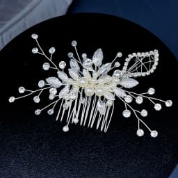 A83 Fashion Wedding Hair Accessories Alloy Leaves Bridal Hair Clips for Women Headpieces Handmade Rhinestone Bride Headdress