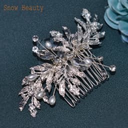 A83 Fashion Wedding Hair Accessories Alloy Leaves Bridal Hair Clips for Women Headpieces Handmade Rhinestone Bride Headdress