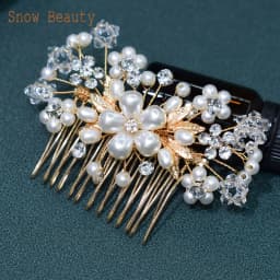 A83 Fashion Wedding Hair Accessories Alloy Leaves Bridal Hair Clips for Women Headpieces Handmade Rhinestone Bride Headdress