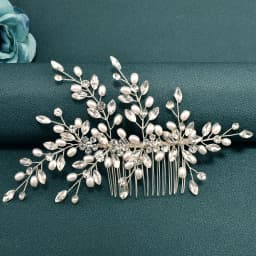 A83 Fashion Wedding Hair Accessories Alloy Leaves Bridal Hair Clips for Women Headpieces Handmade Rhinestone Bride Headdress